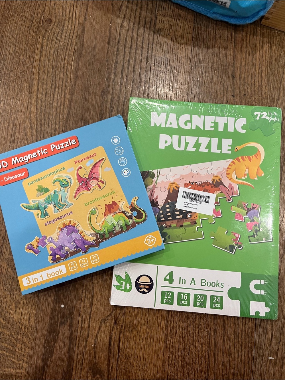Magnetic Puzzle Set for Kids - Green Dinosaur Theme
